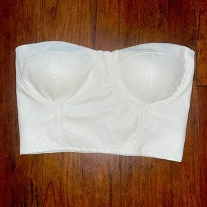 White leather zip up top